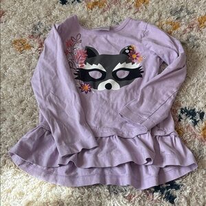 Hanna Andersson Lavender Raccoon Graphic Tee Size 4T